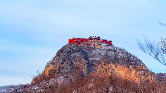 焦作云台山茱萸峰雪景延时摄影