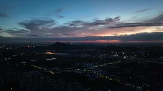 广东广州番禺城市风光 夏季美丽的晚霞