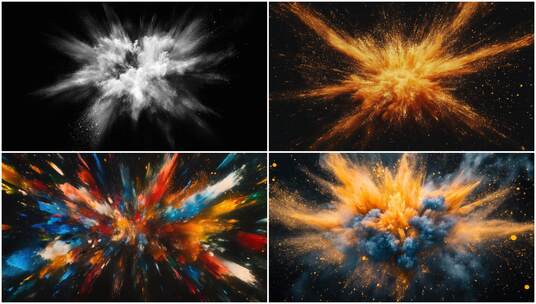 彩色粉尘爆炸延时高清在线视频素材下载