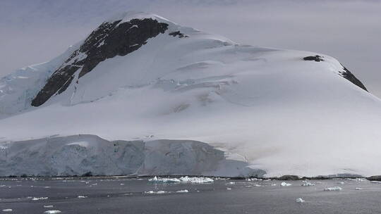 南极洲黑岩上的白雪缩放视频素材模板下载