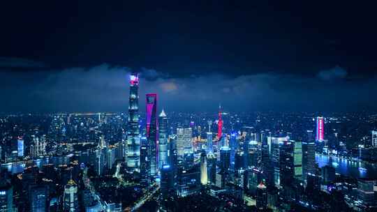 上海科技感城市 上海陆家嘴夜景