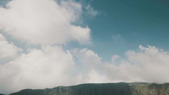 火山，墨西哥，火山口湖，雾