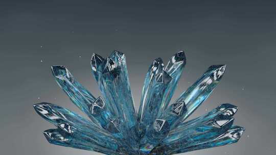宝石石英矿物晶体。3D渲染动画无缝循环视频素材模板下载
