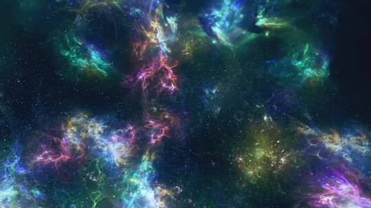 太空中星云奇怪的荧光结构