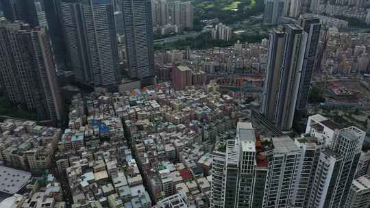 深圳城中村城市高楼建筑航拍