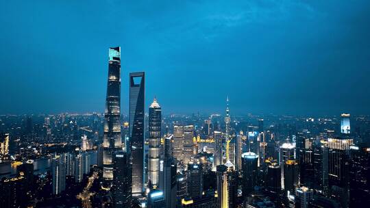 上海浦东世纪大道夜景航拍视频素材模板下载
