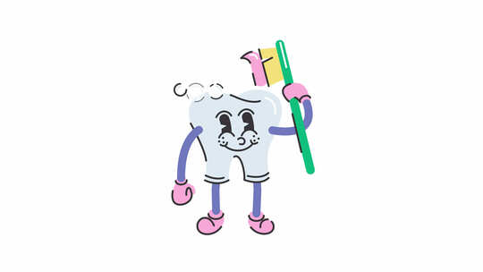 牙齿清洁角色动画插图