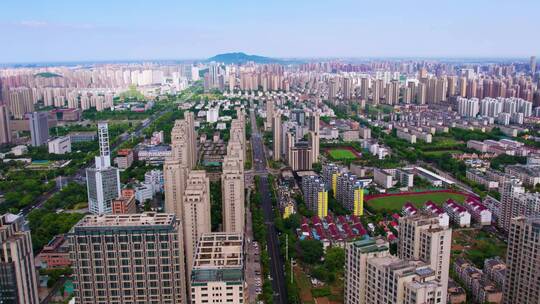 安徽蚌埠城市建筑夏日航拍4k