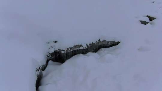 达古冰川冬季航拍风光素材视频素材模板下载