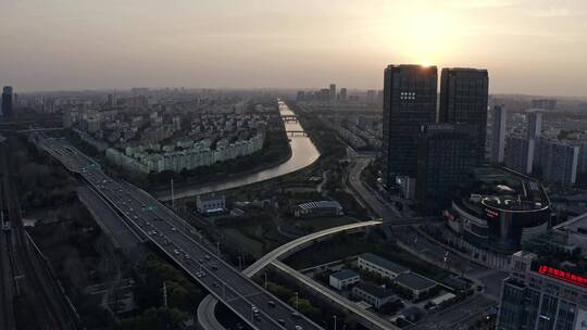 上海闵行梅陇中庚集团航拍4K视频素材模板下载