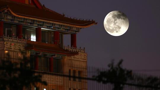 夜空圆月视频素材模板下载