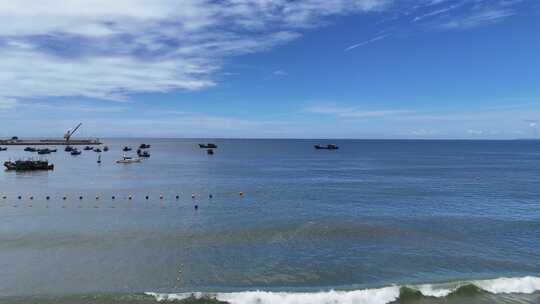 海边渔船大海海洋风景航拍