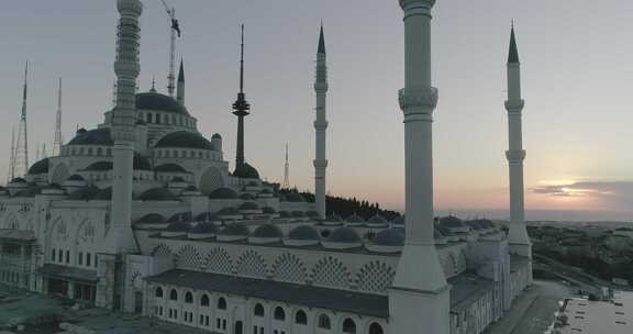 鸟瞰清真寺建筑