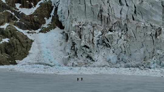 西藏那曲地区布加雪山冰川冰湖高空航拍