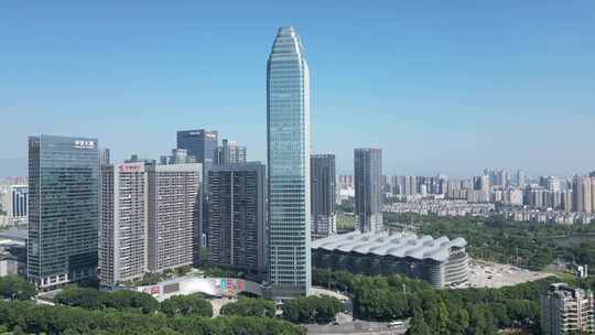 航拍广东惠州江北cbd惠州地标高楼