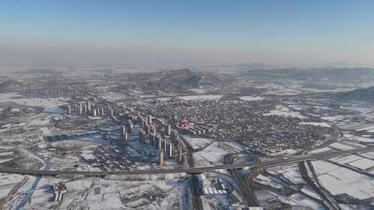 航拍雪景 唯美冬日空镜 立冬 冬至节气