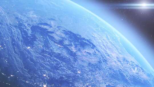 地球被流星雨轰炸，外太空景观