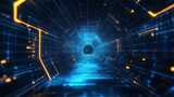 科技感蓝色隧道背景素材高清在线视频素材下载