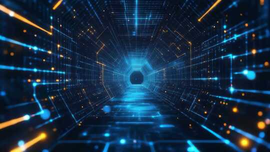 科技感蓝色隧道背景素材