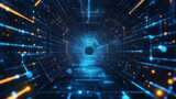 科技感蓝色隧道背景素材高清在线视频素材下载