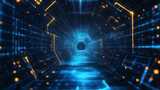 科技感蓝色隧道背景素材高清在线视频素材下载