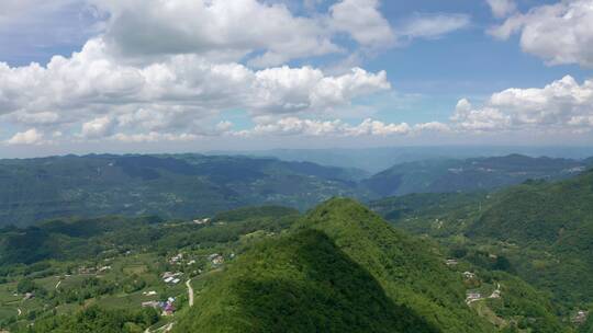 航拍4k高山蓝天白云