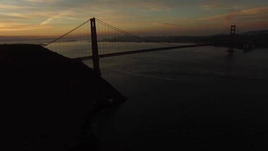 日落时分金门大桥景观