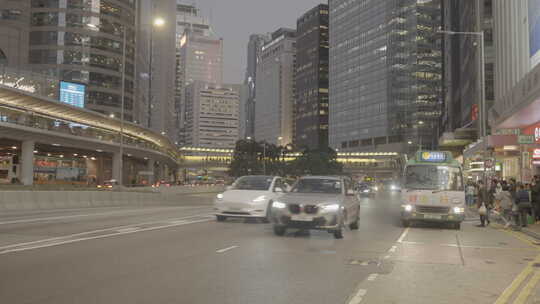 香港马路街景夜景