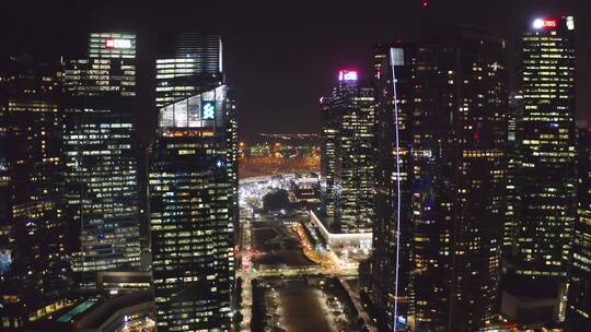 航拍新加坡夜景