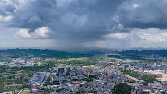 深圳市城市暴雨云团航拍图