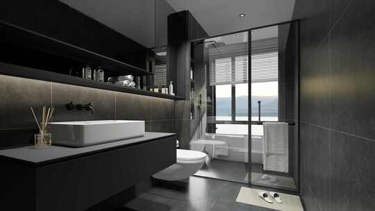 现代卫生间洗手间浴室_007A