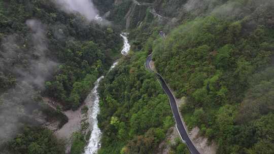 云南独龙江贡山S212贡独公路航拍风光