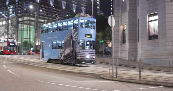 繁华香港街景夜景