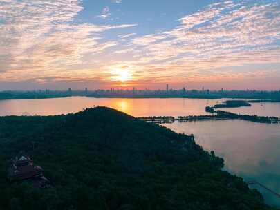 【航拍延时】东湖磨山景区-晚霞01