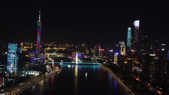 广州市城区繁华都市风光航拍视频素材模板下载