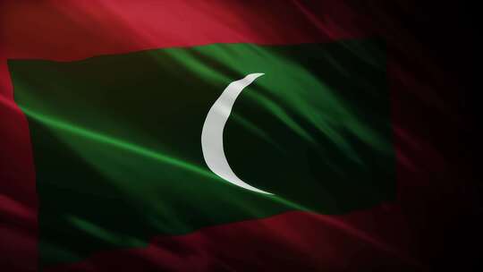 马尔代夫国旗挥舞-4K视频素材模板下载
