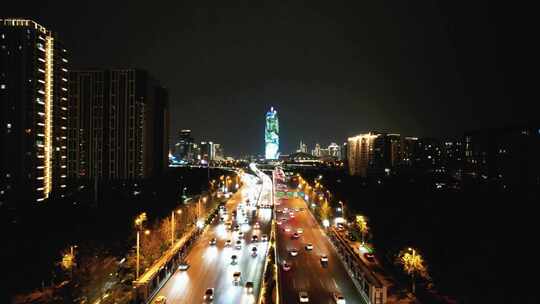 合集郑州夜景交通航拍视频素材模板下载