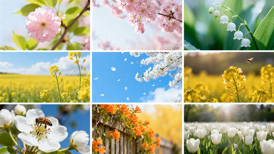 立春春日花海美景集锦 百花盛开自然风光