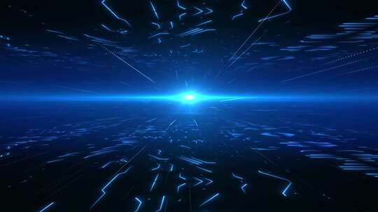 高清蓝色科技感动感光波背景视频走秀粒子