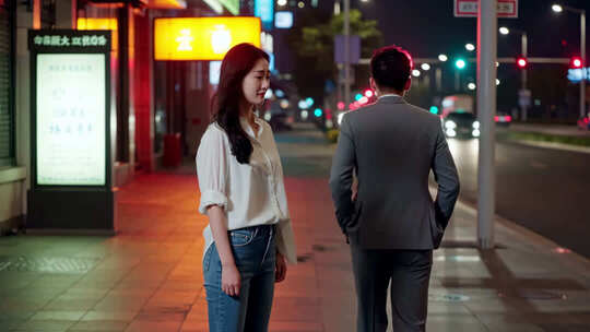 都市男女的情感背影吵架分手