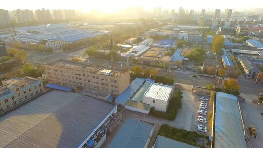 航拍陕西城市现代化发展建筑