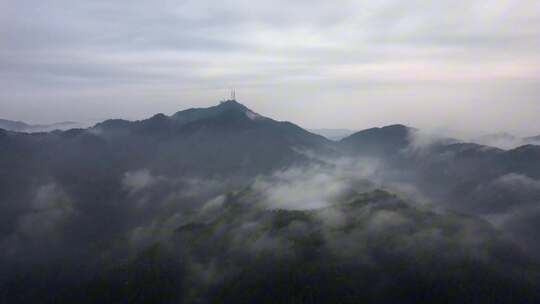 航拍清晨大自然山川云雾缭绕