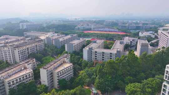 星海音乐学院广州大学城校区航拍东区校园风