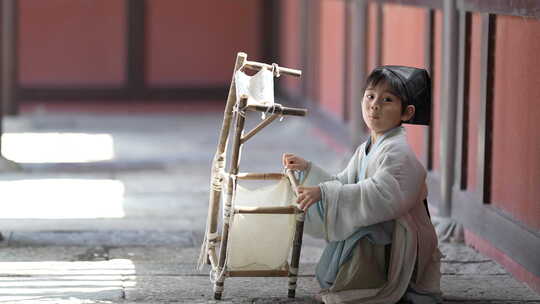 六一小朋友古代宁采臣倩女幽魂汉服女孩男孩