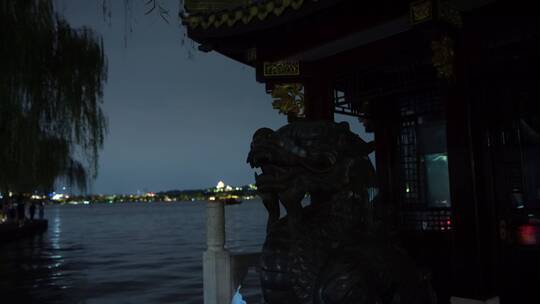 杭州西湖风景区夜景