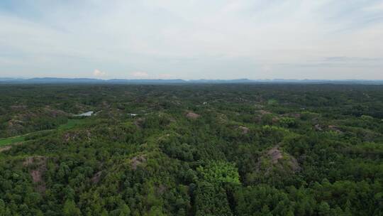 航拍福建丹霞地貌山川丘陵