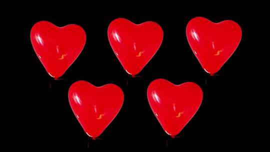 红气球红心爱情爱心红色背景情人节爱心浪漫