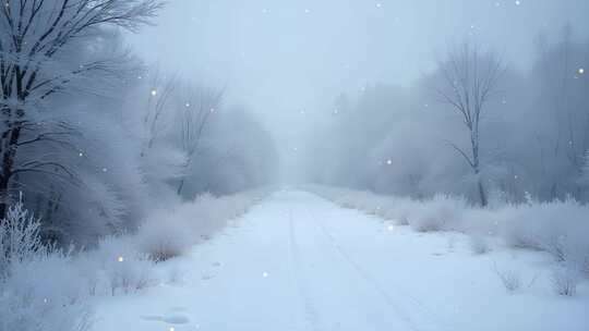 美丽的冬天霜雪4k舞台粒子活动背景