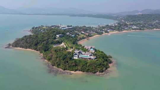 海边别墅群，海滨豪华度假酒店航拍