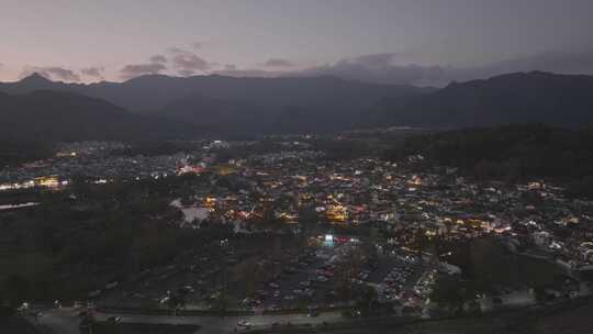 安徽宏村日落夜景